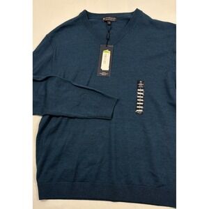 NWT Lot of 3 Hart Schaffner Marx Wool Sweaters L Heather Burgundy/Teal/Gray